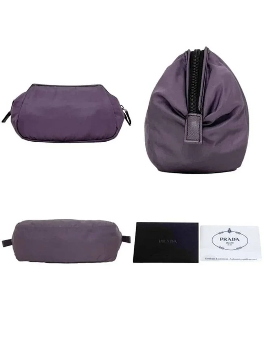 Prada Pouch Purple Mirtillo Vala Case Nylon 42 Zipper